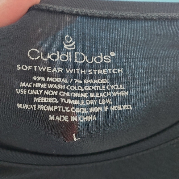 Cuddl Duds soft black long sleeve tee - Picture 2 of 8